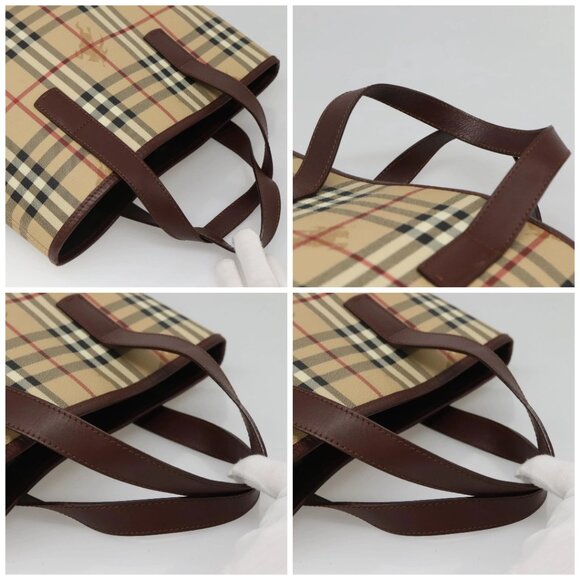 BURBERRY Nova Check Hand Bag PVC Beige Auth 122977 - Picture 16 of 16